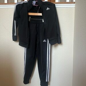 Black Unisex Adidas tracksuit for kids